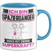 Spaziergänger Tasse Geschenk für Spaziergänger Geburtstag Lustiger Spruch Kaffee-Becher Was Ist Deine Superkraft Blau Trendation
