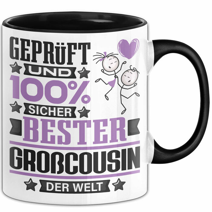 Großcousin Geschenk Lustiger Spruch für Großcousin Geschenkidee Bester Großcousin Der Welt Schwarz Trendation