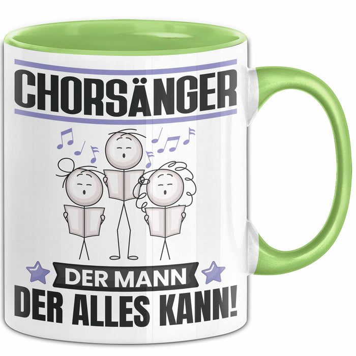 Chorsänger Tasse Geschenk für Chorsänger Der Mann Der Alles Kann Geschenkidee zum Geburtstag Grün Trendation