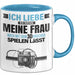 3D Drucker Tasse "Ich Liebe Meine Frau" Geschenk für Ehepartner und Technikfans Blau Trendation