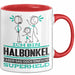 Halbonkel Geschenk Tasse Ich Bin Halbonkel Aber Sag Doch Einfach Superheld Lustige Geschenkdiee für Halbonkel Kaffee-Becher Rot Trendation