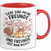 Vegan Vegetarisch Tasse Geschenk Lustige Geschenkidee Spruch Tier Sind Meine Freunde Rot Trendation