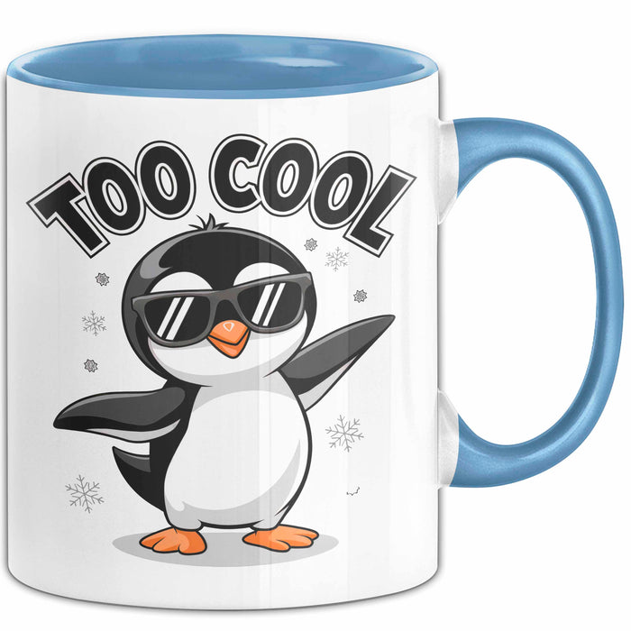 Pinguin Tier Tasse Geschenkidee Zu Cool für Vogel Fans Blau Trendation