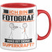 Fotograf Tasse Geschenk für Fotograf Geburtstag Lustiger Spruch Kaffee-Becher Was Ist Deine Superkraft Rot Trendation