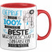 Beste Musikgeschäftsinhaberin Der Welt Tasse Geschenk für Eine Musikgeschäftsinhaberin Geprüft Und Sicher Geschenkidee Geburtstag Weihnachten Rot Trendation