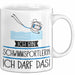 Geschenk für Schwimmsportlerin Tasse Lustige Geschenkidee Geburtstag Ich Bin Schwimmsportlerin Ich Darf Das Weiß Trendation