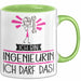 Geschenk für Ingenieurin Tasse Lustige Geschenkidee Geburtstag Ich Bin Ingenieurin Ich Darf Das Grün Trendation