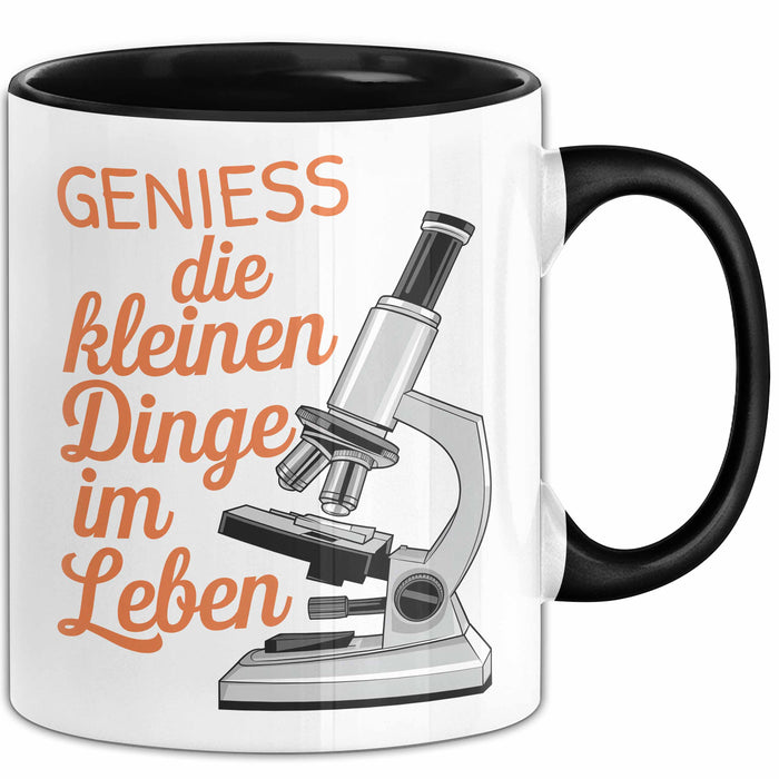 Biologielehrer Unterricht Tasse Geschenk Lustige Geschenkidee Spruch Genieß Die Kleinen Dinge Im Leben Trendation