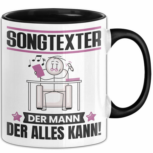 Songtexter Tasse Geschenk für Songtexter Der Mann Der Alles Kann Geschenkidee zum Geburtstag Schwarz Trendation