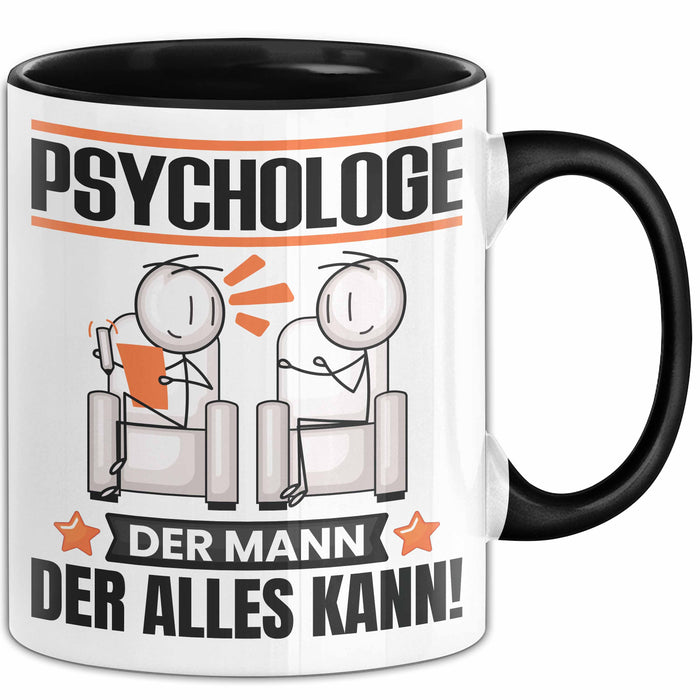 Psychologe Tasse Geschenk für Psychologe Der Mann Der Alles Kann Geschenkidee zum Geburtstag Schwarz Trendation