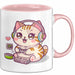 Katze Videospieler Tasse Geschenk Lustige Geschenkidee Rosa Trendation
