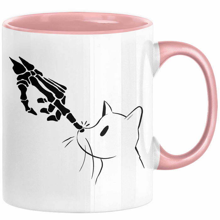 Katzen-Besitzerin Geschenk Tasse Kaffee-Becher Katzen Skelett Tattoo Frauen Kaffee-Becher Rosa Trendation