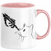 Katzen-Besitzerin Geschenk Tasse Kaffee-Becher Katzen Skelett Tattoo Frauen Kaffee-Becher Rosa Trendation