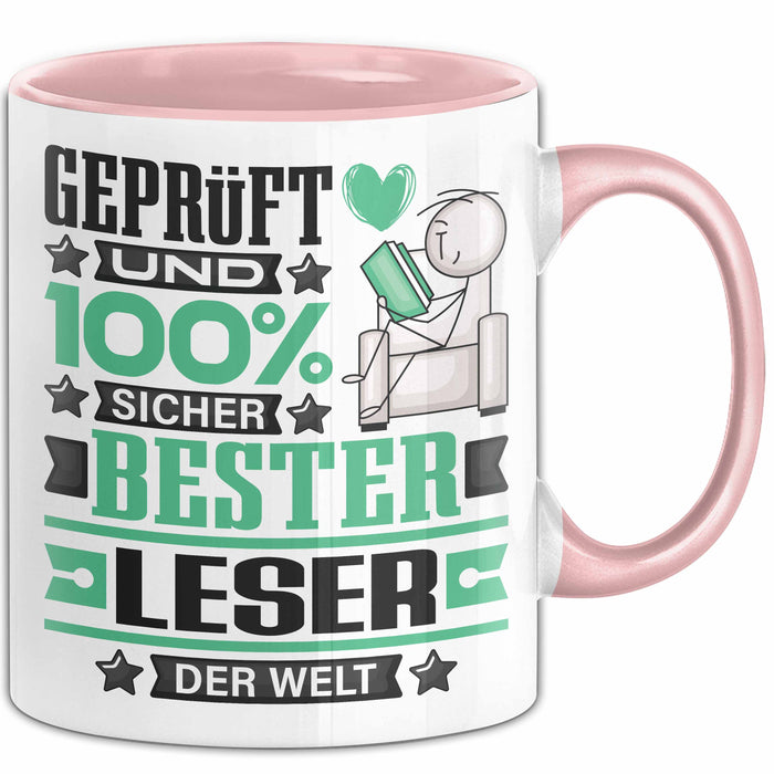 Leser Geschenk Lustiger Spruch für Leser Geschenkidee Bester Leser Der Welt Rosa Trendation