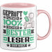 Leser Geschenk Lustiger Spruch für Leser Geschenkidee Bester Leser Der Welt Rosa Trendation