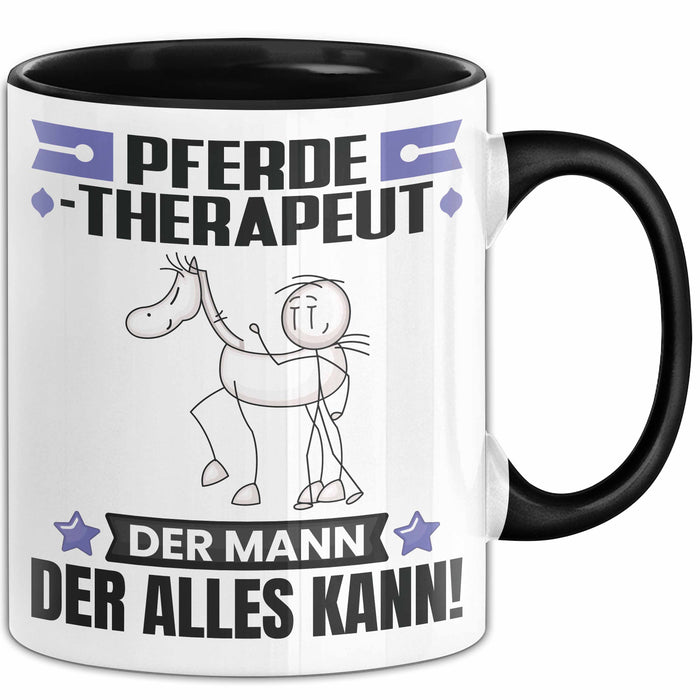 Pferdetherapeut Tasse Geschenk für Pferdetherapeut Der Mann Der Alles Kann Geschenkidee zum Geburtstag Schwarz Trendation