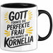Kornelia Tasse Geschenk Gott Formte Die Perfekte Frau Kornelia Geschenkidee Schwarz Trendation