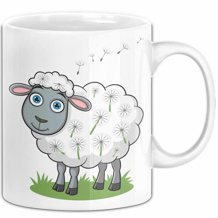 Schaf Tier Bauer Tasse Becher Geschenk Lustige Geschenkidee Spruch Weiß Trendation