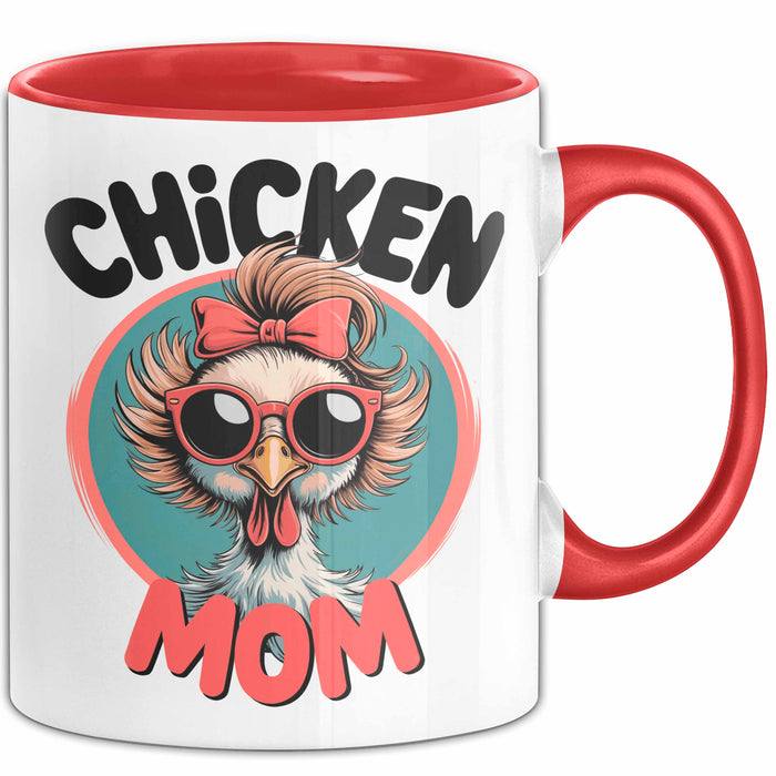 Huhn Tier Bauer Tasse Becher Geschenk Lustige Geschenkidee Spruch Hühnermama Rot Trendation