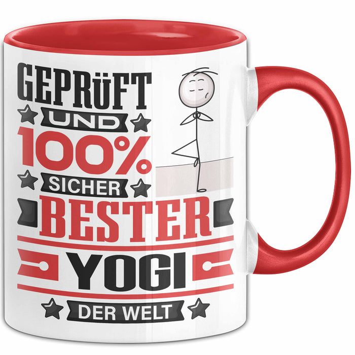 Yogi Geschenk Lustiger Spruch für Yogi Geschenkidee Bester Yogi Der Welt Rot Trendation