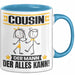 Cousin Tasse Geschenk für Cousin Der Mann Der Alles Kann Geschenkidee zum Geburtstag Blau Trendation