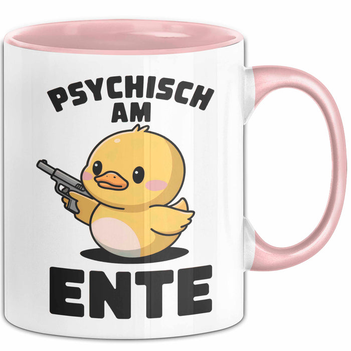Quietscheente Tier Tasse Geschenk Lustige Geschenkidee Spruch Psychisch Am Ente Rosa Trendation