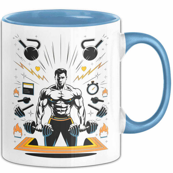 Fitnesstrainer Tasse Geschenk Lustige Geschenkidee Spruch Für Fitness Motivatoren Blau Trendation
