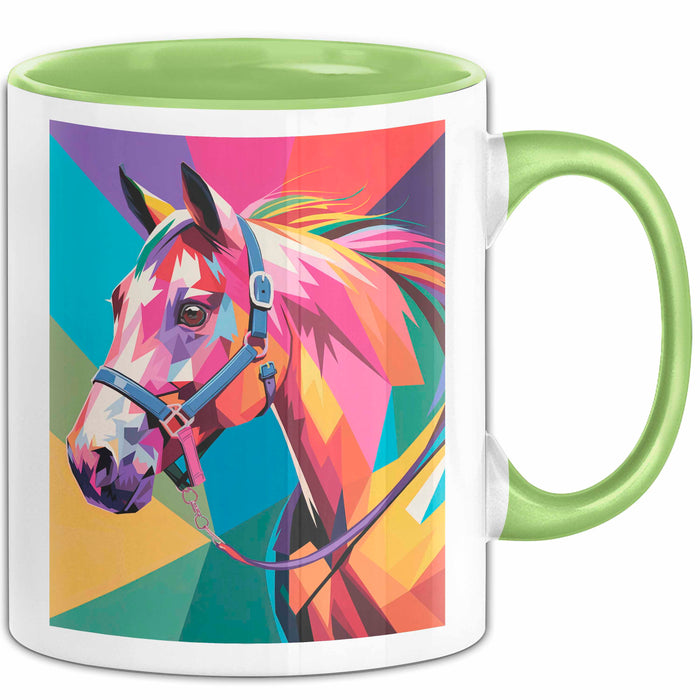 Pferde Tierliebhaber Tasse Geschenk Lustige Geschenkidee Spruch Grün Trendation