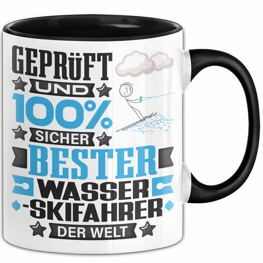 Wasserskifahrer Geschenk Lustiger Spruch für Wasserskifahrer Geschenkidee Bester Wasserskifahrer Der Welt Schwarz Trendation