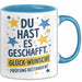 Schüler Abschluss Tasse Geschenk Lustige Geschenkidee Spruch Du Hast Es Geschafft Blau Trendation