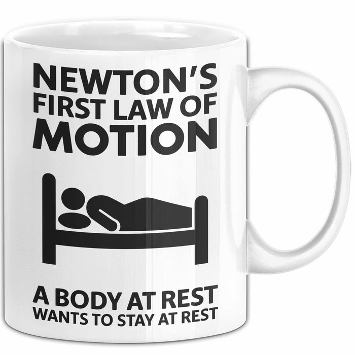 Physiker Tasse Geschenk Newtons Erstes Bewegungsgesetz Weiß Trendation