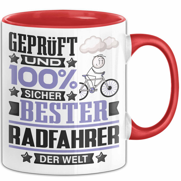 Radfahrer Geschenk Lustiger Spruch für Radfahrer Geschenkidee Bester Radfahrer Der Welt Rot Trendation