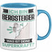 Bergsteiger Tasse Geschenk für Bergsteiger Geburtstag Lustiger Spruch Kaffee-Becher Was Ist Deine Superkraft Blau Trendation