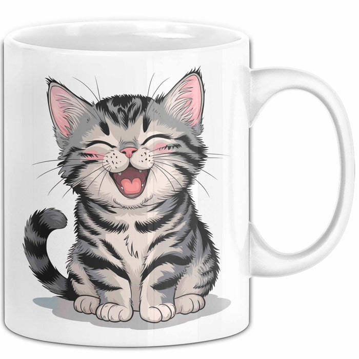 Katzen Tierliebhaber Tasse Geschenk Lustige Geschenkidee Spruch Weiß Trendation