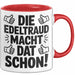 Edeltraud Tasse Geschenk Die Edeltraud Macht Dat Schon Geschenkidee Becher mit Name Rot Trendation