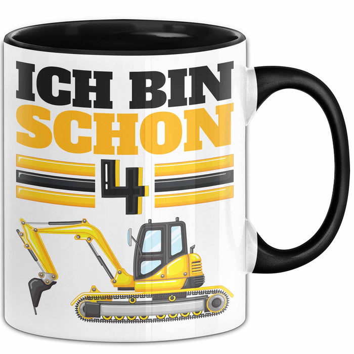 4. Geburtstag Geschenk Tasse Becher Jungs Bagger Ich Bin Schon 4 Trendation
