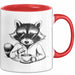 Waschbär Tierliebhaber Kaffee Tasse Geschenk Lustige Geschenkidee Spruch Rot Trendation