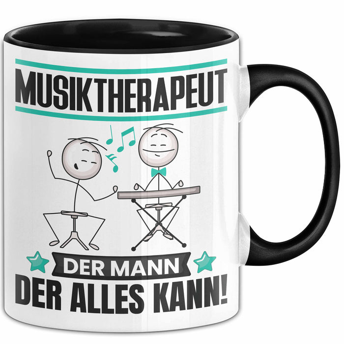 Musiktherapeut Tasse Geschenk für Musiktherapeut Der Mann Der Alles Kann Geschenkidee zum Geburtstag Schwarz Trendation