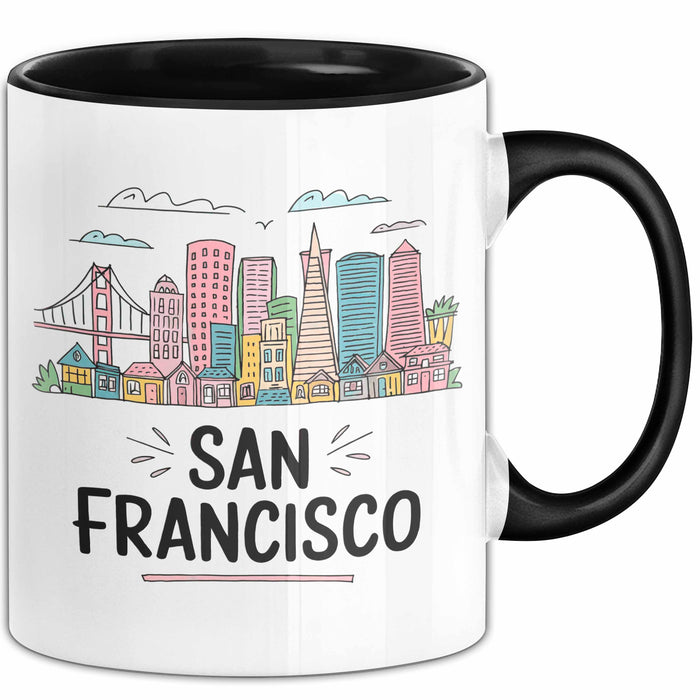 Francisco Kalifornien USA Tasse Geschenk Lustige Geschenkidee Spruch Schwarz Trendation