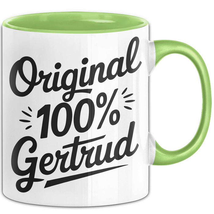 Gertrud Tasse Geschenk Original 100% Gertrud Geschenkidee Geburtstag Grün Trendation