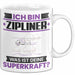 Zipliner Tasse Geschenk für Zipliner Geburtstag Lustiger Spruch Kaffee-Becher Was Ist Deine Superkraft Weiß Trendation