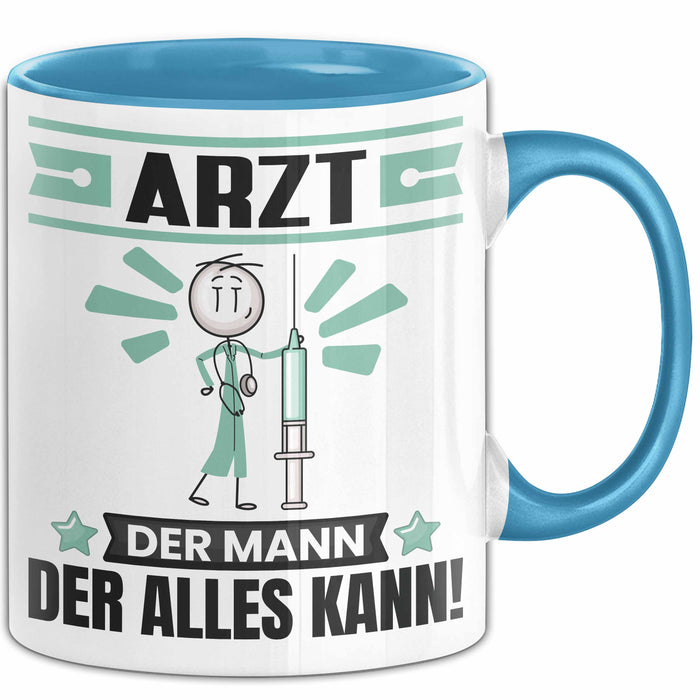 Arzt Tasse Geschenk für Arzt Der Mann Der Alles Kann Geschenkidee zum Geburtstag Blau Trendation