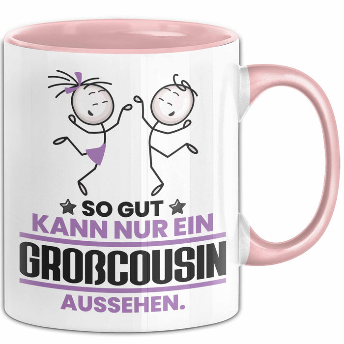 Großcousin Geschenk Tasse So Gut Kann Nur Ein Großcousin Aussehen Geschenkidee Kaffee-Becher Rosa Trendation