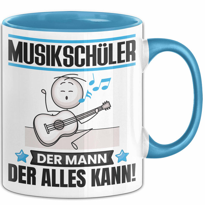 Musikschüler Tasse Geschenk für Musikschüler Der Mann Der Alles Kann Geschenkidee zum Geburtstag Blau Trendation