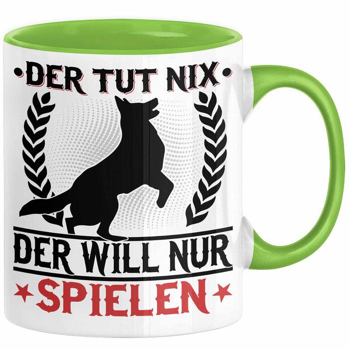 Hund Tasse Geschenk Kaffee-Becher Hunde-Besitzer Geschenkidee Grün Trendation