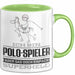 Polo-Spieler Geschenk Tasse Ich Bin Polo-Spieler Aber Sag Doch Einfach Superheld Lustige Geschenkdiee für Polo-Spieler Kaffee-Becher Grün Trendation