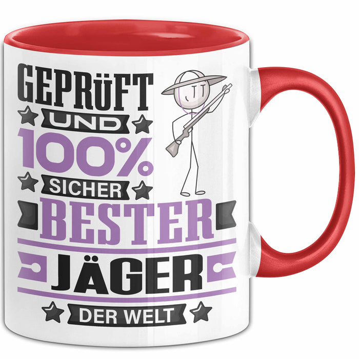 Jäger Geschenk Lustiger Spruch für Jäger Geschenkidee Bester Jäger Der Welt Rot Trendation