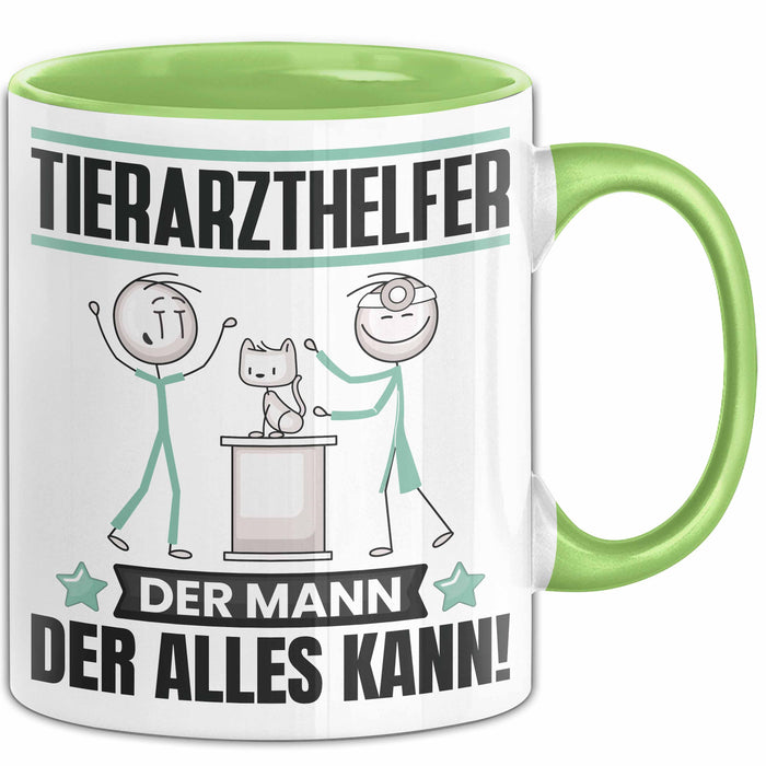 Tierarzthelfer Tasse Geschenk für Tierarzthelfer Der Mann Der Alles Kann Geschenkidee zum Geburtstag Grün Trendation