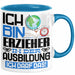 Erzieher Ausbildung Tasse Geschenk Ich Bin Erzieher In Der Ausbildung Ich Darf Das Geschenkidee Spruch Blau Trendation