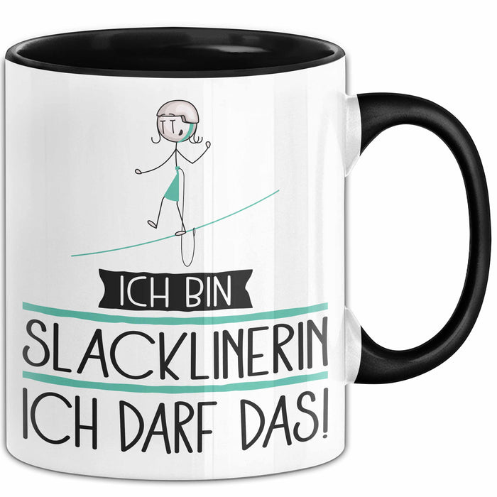 Geschenk für Slacklinerin Tasse Lustige Geschenkidee Geburtstag Ich Bin Slacklinerin Ich Darf Das Trendation